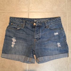 Gap 1969 Distressed Boyfriend Denim Shorts